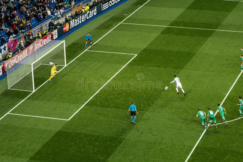 Cristiano ronaldo penalty - real madrid vs ludogorets 4-0 stock photography Cristiano ronaldo penalty - real madrid vs ludogorets 4-0 stock photography