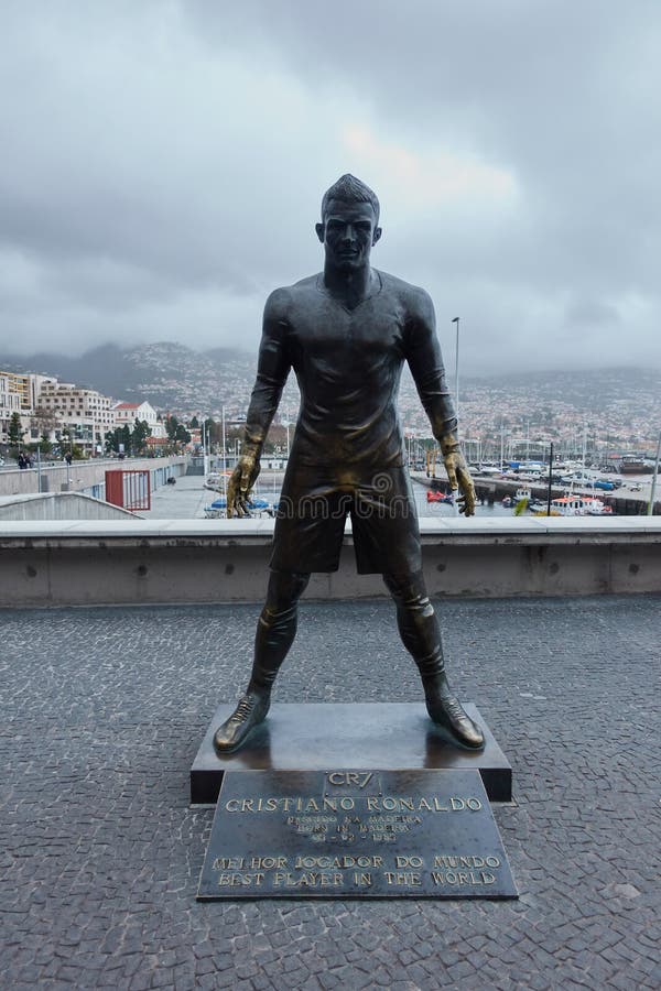 Cristiano Ronaldo Statue in Funchal, Madeira in Front of CR7 Museum