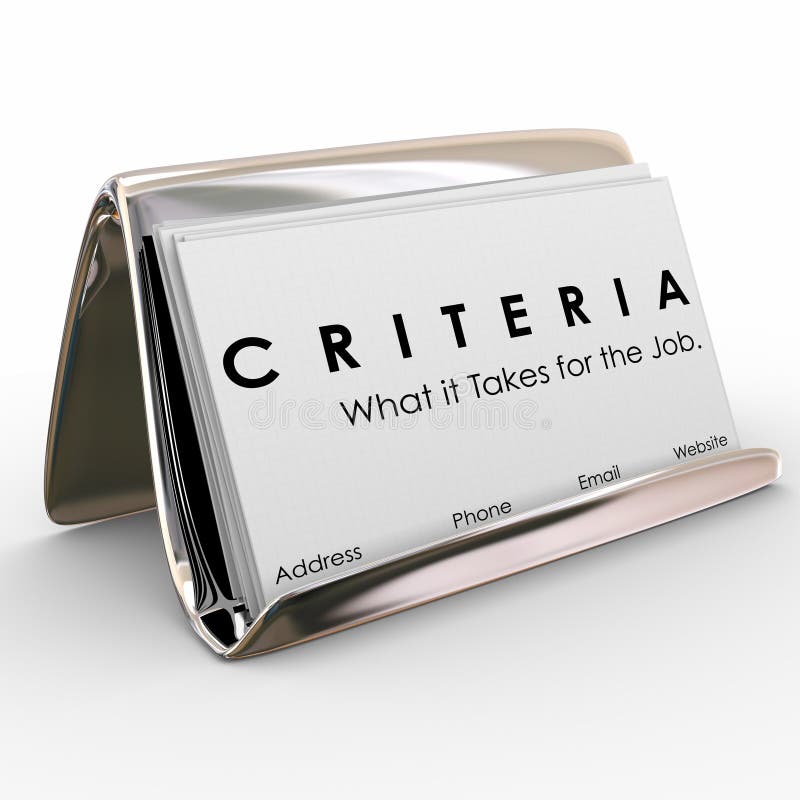 Criteria Business Card What it Takes for Job Skills Worker Experience