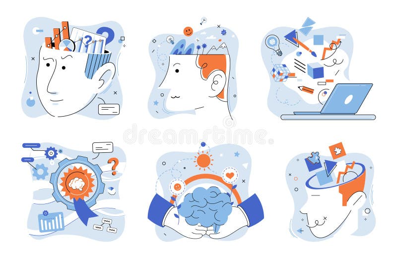 Critical thinking. Cognition is elevated through critical thinking, enabling us to process information more effectively vector illustration