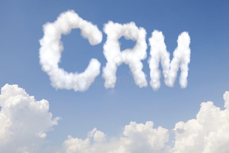 CRM concept text in clouds stock photo