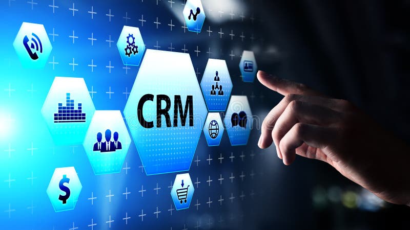 CRM - Customer relationship management automation system software. Business and technology concept. stock photos