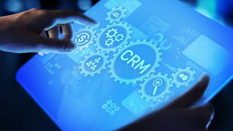 CRM - Customer relationship management automation system software. Business and technology concept stock photo