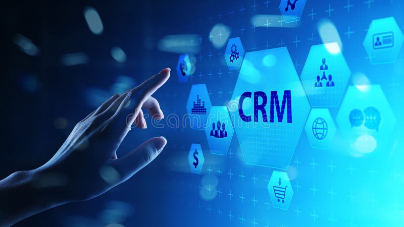 CRM - Customer relationship management automation system software. Business and technology concept. stock images
