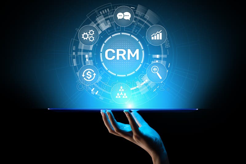CRM - Customer relationship management automation system software. Business and technology concept. stock photography