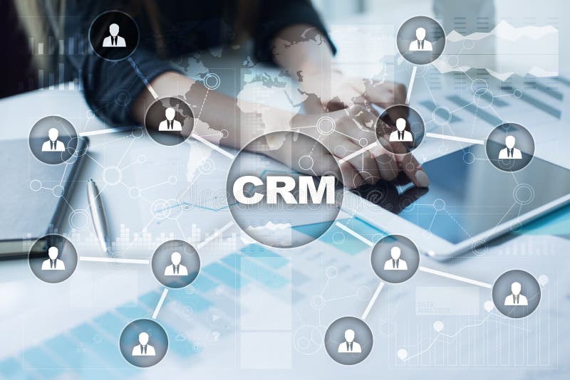 CRM. Customer relationship management concept. Customer service and relationship. stock illustration