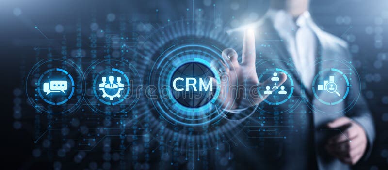 CRM - Gestione delle relazioni con i clienti Concetto di software per la pianificazione e la comunicazione aziendale royalty illustrazione gratis