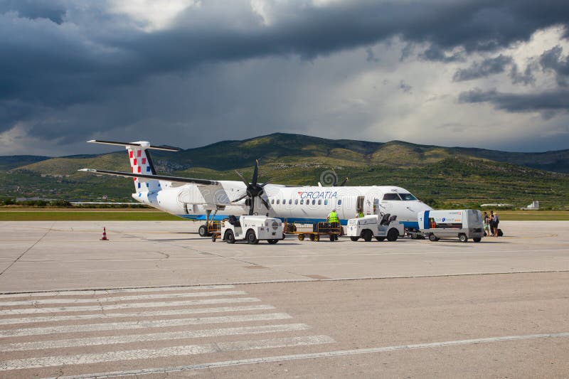 Croatia Airlines si precipita 8 Q400 fotografia stock Croatia Airlines si precipita 8 Q400 fotografia stock