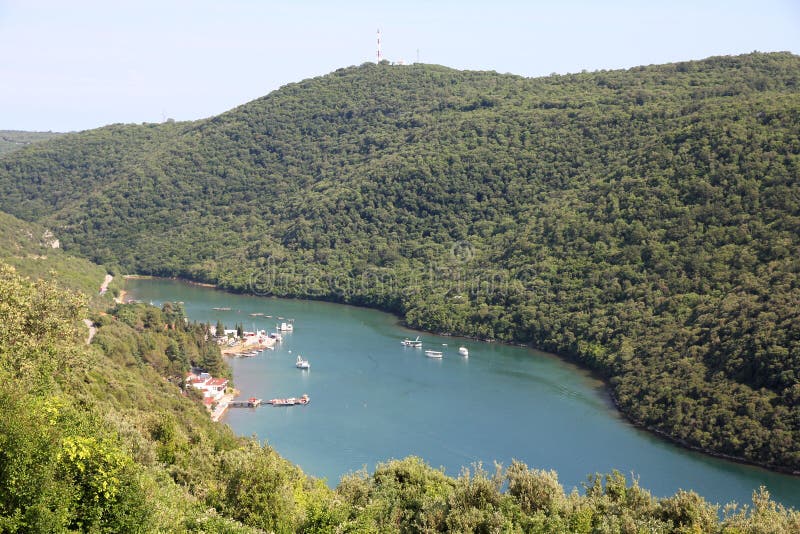 Croatia - canal de Limsky imagens de stock Croatia - canal de Limsky imagens de stock