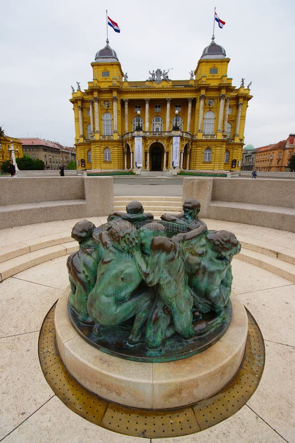 Croatian National Theater, Zagreb, Croatia royalty free stock photo Croatian National Theater, Zagreb, Croatia royalty free stock photo