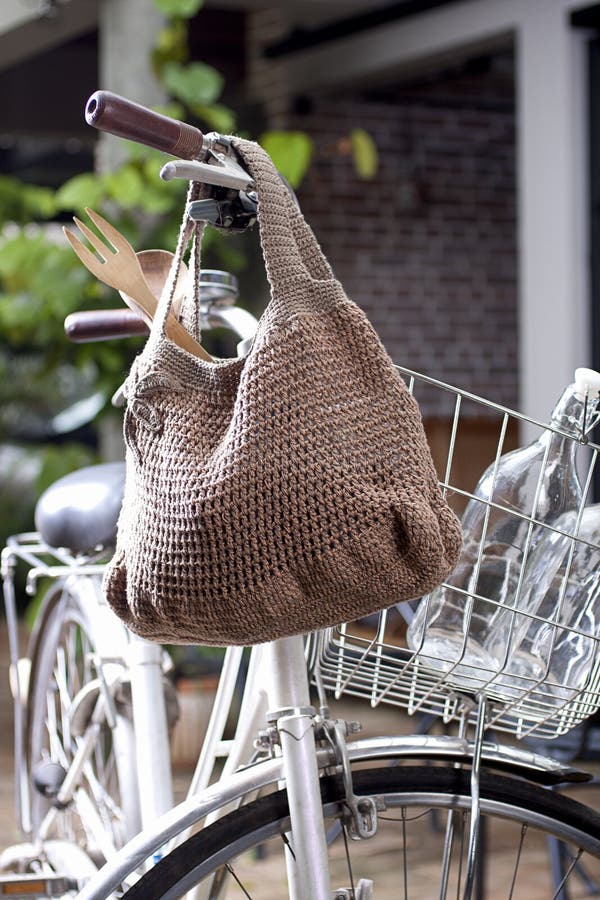 Crochet bag stock photo. Image of design, style, bicycle 43442518