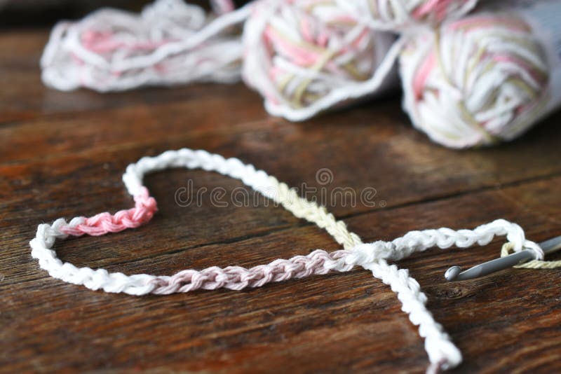 Crochet Heart Symbol and Crochet Hook