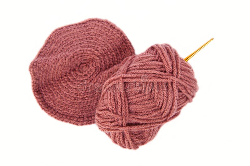 Crochet Hook And Wool Ball Isolated Stock Photo Image of home, cotton