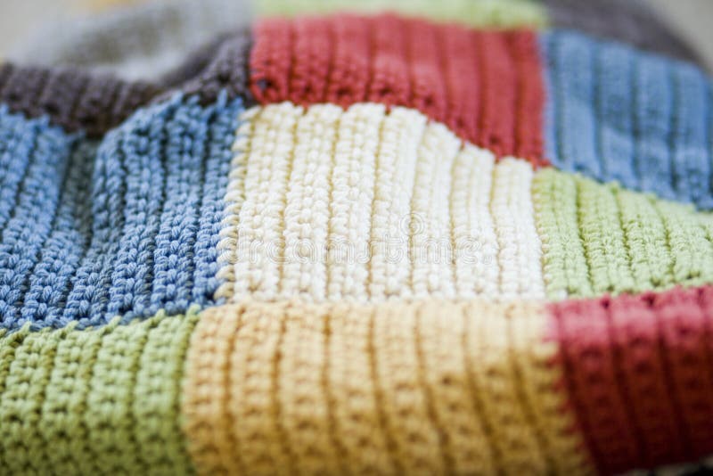 Crochet Patchwork Blanket Stock Photo Image 10760200