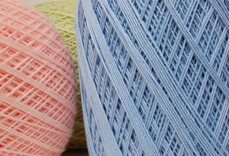 Crochet Set. Crochet Thread, Doily, Scissors and Hooks. Stock Photo