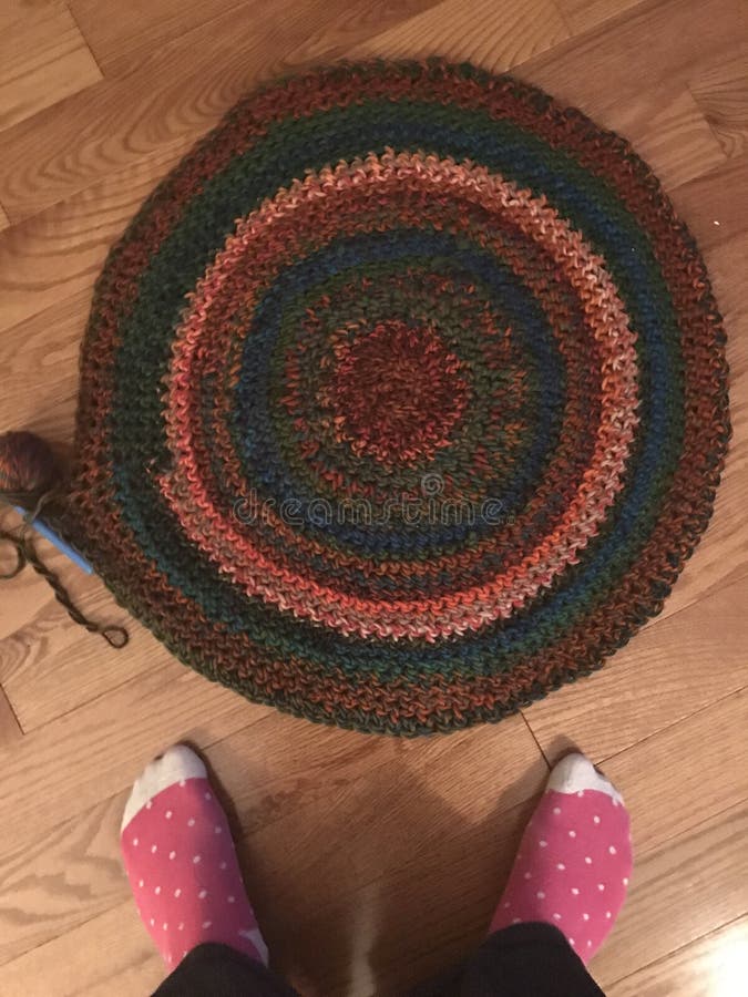 Crocheted Circle Rug Feet Stock Photos Free & RoyaltyFree Stock