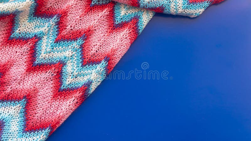 Crocheted Missoni Pattern of Red White and Blue Threads on the Dress ...