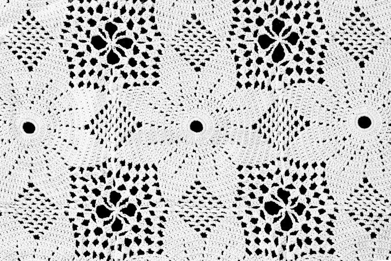 Crochet Tablecloth on Black Background Stock Image Image of crochet