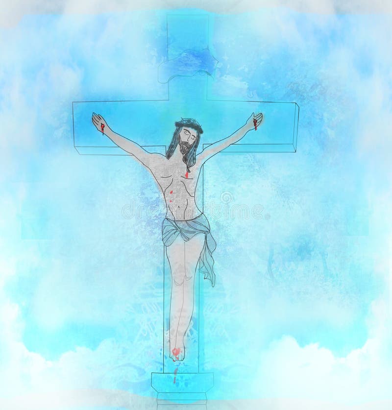 Crocifissione e resurrezione di Jesus Christ sull'incrocio illustrazione vettoriale Crocifissione e resurrezione di Jesus Christ sull'incrocio illustrazione vettoriale