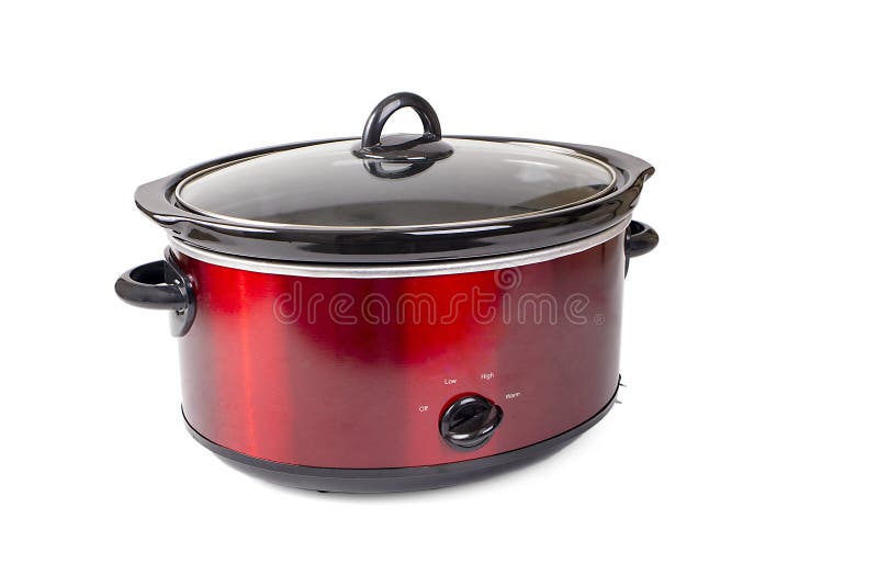 Crockpot op Wit wordt geïsoleerd dat royalty-vrije stock afbeelding Crockpot op Wit wordt geïsoleerd dat royalty-vrije stock afbeelding