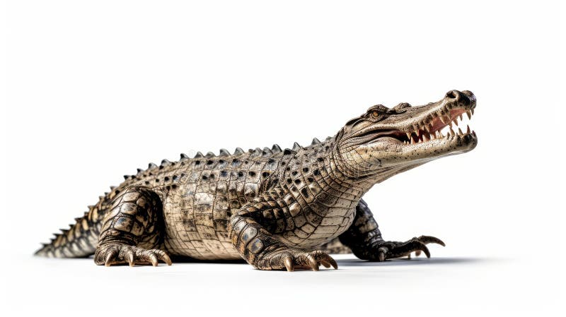 Crocodile isolated white background. Generative AI. vector illustration