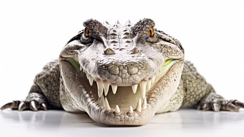 Crocodile isolated white background. Generative AI. vector illustration