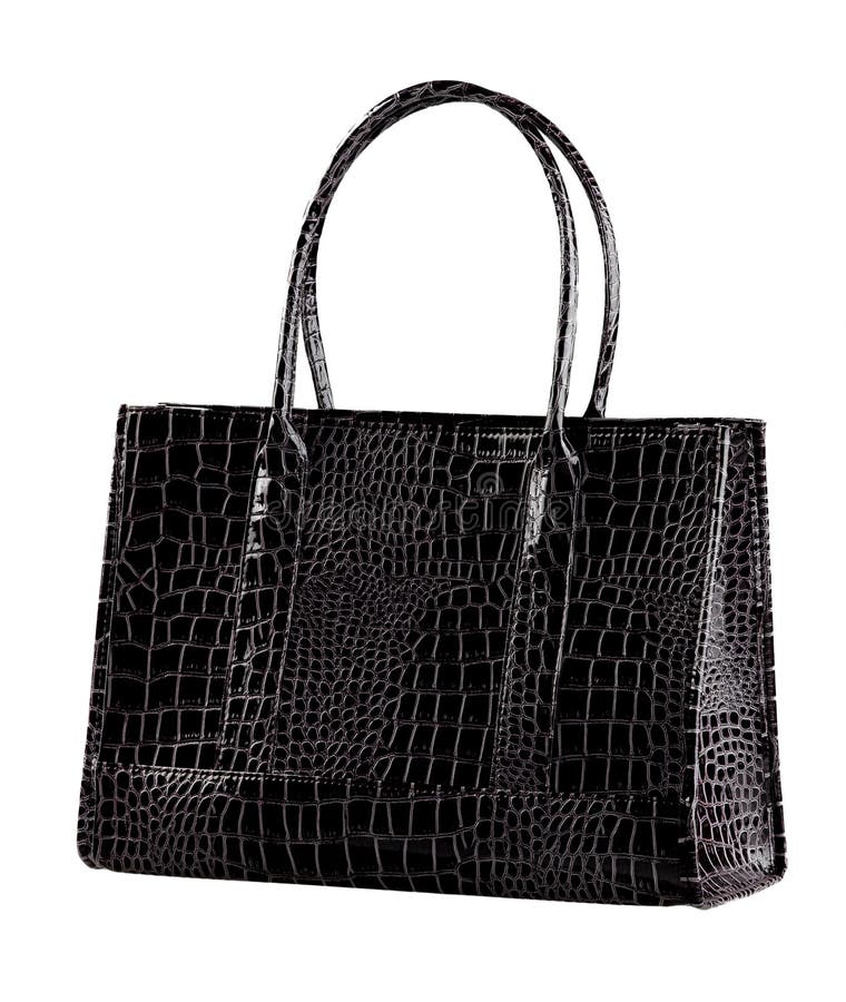 Crocodile leather handbag isolated