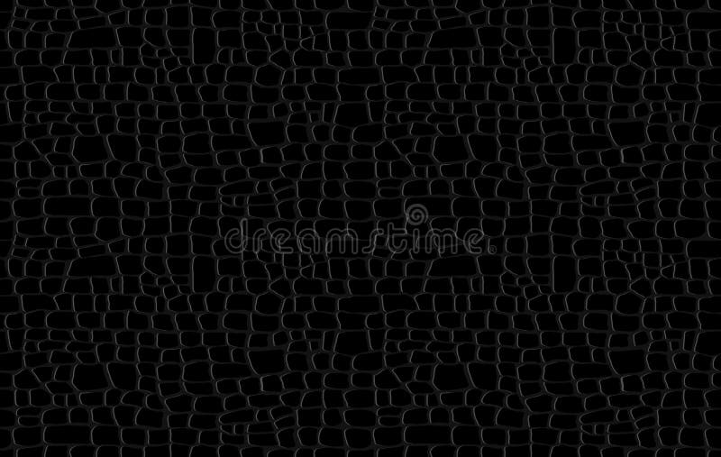 Reptile surface monochrome croc leather texture. Crocodile skin pattern. Vector