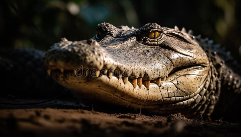 boca aberta de crocodilo enquanto nadava no vetor de ilustração