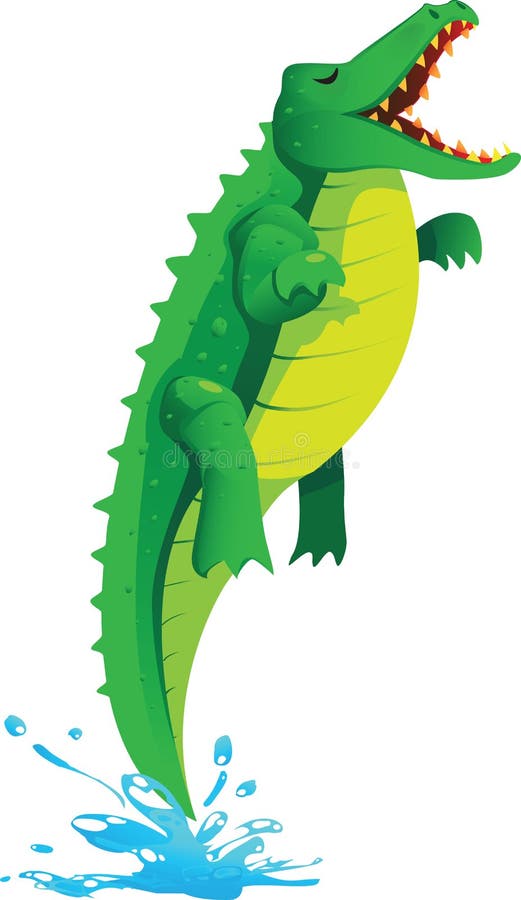 Crocodilo a saltar ilustração do vetor