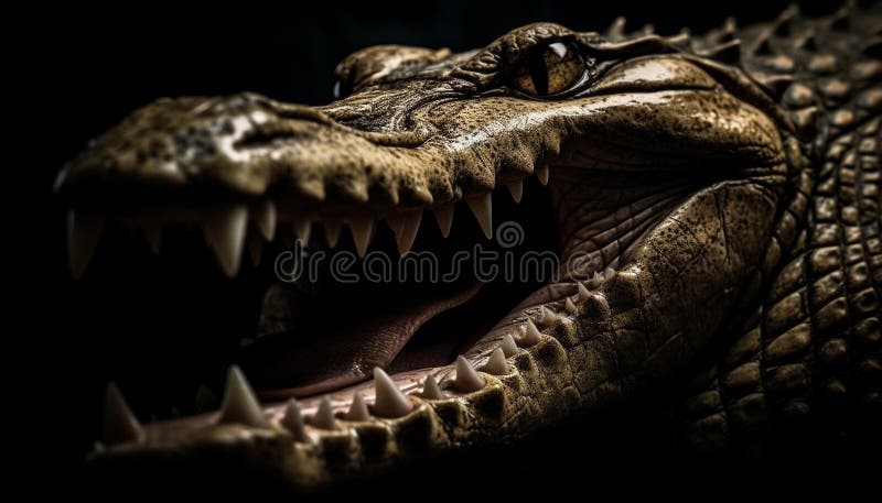boca aberta de crocodilo enquanto nadava no vetor de ilustração