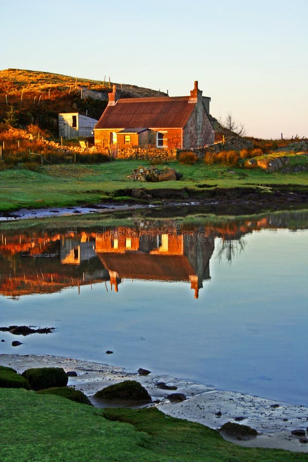Crofters Cottage stock photo. Image of cottage, reflection - 9265344
