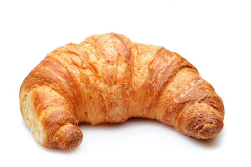 Fresh delicious croissant isolated over white background