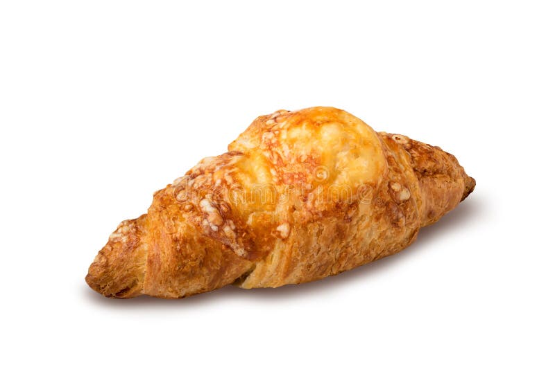 Croissant aislado sobre fondo blanco con trazado de recorte. profundidad de campo completa