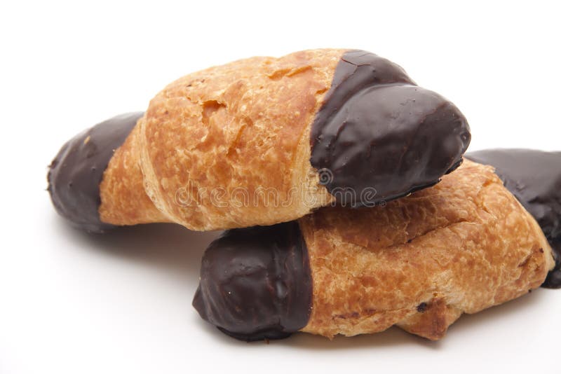 Croissant with chocolates glaze