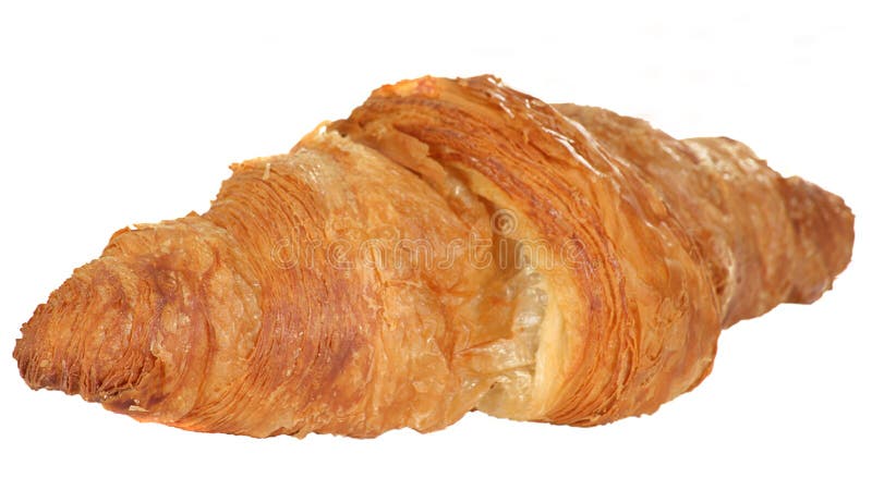 Croissant fresco isolado sobre fundo branco fotos de stock