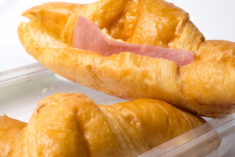 Croissant with Ham and Cheese Stock Photo Image of appetizer