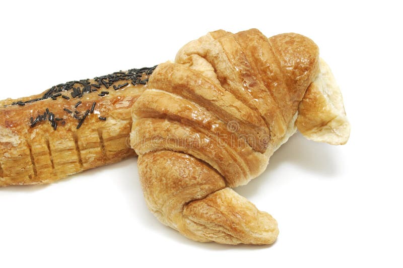 Croissant and Pain Au Chocolat Stock Image Image of breakfast