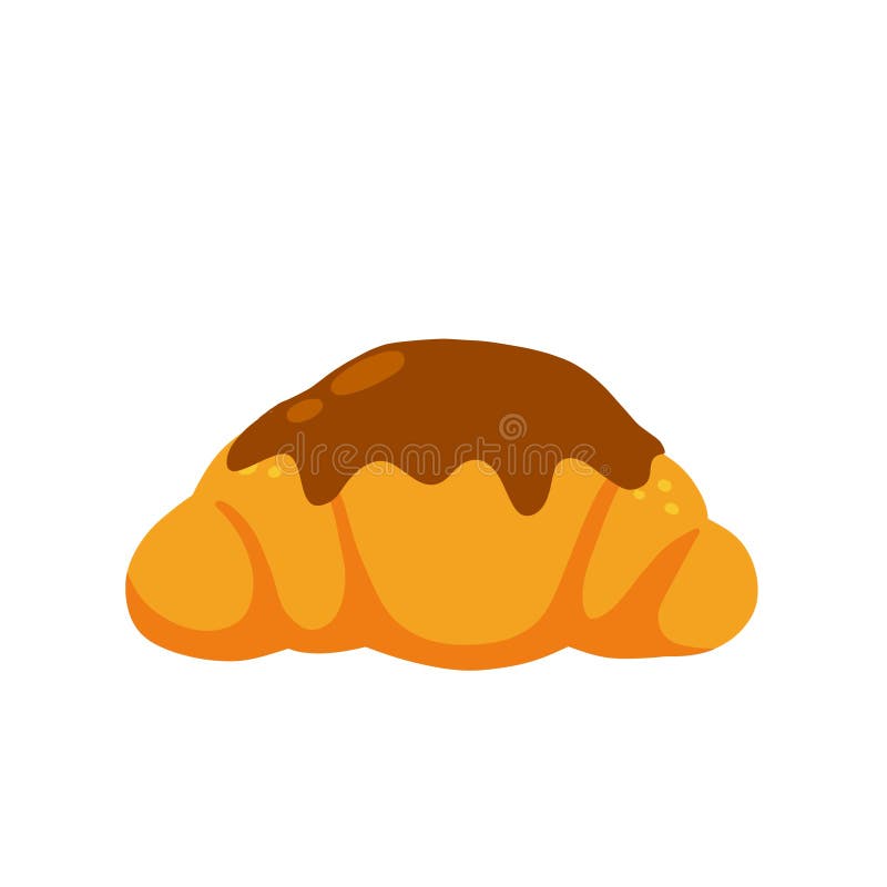 Croissant. pasticcini. pane fresco. cartone animato piatto isolato su bianco