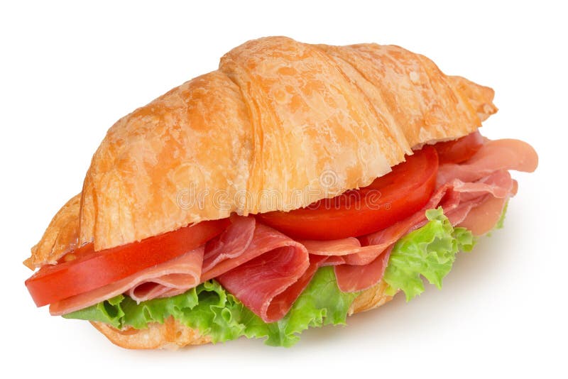 Croissant rempli de jambon de Parme image stock Croissant rempli de jambon de Parme image stock