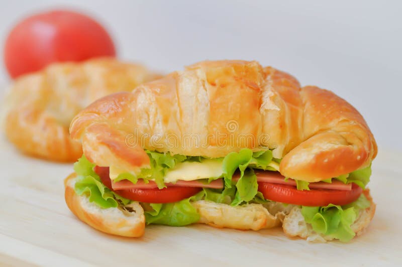 Croissant sandwich stock photography