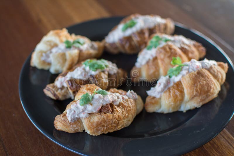 Croissant with Tuna Salad Sandwich Stock Image Image of crust