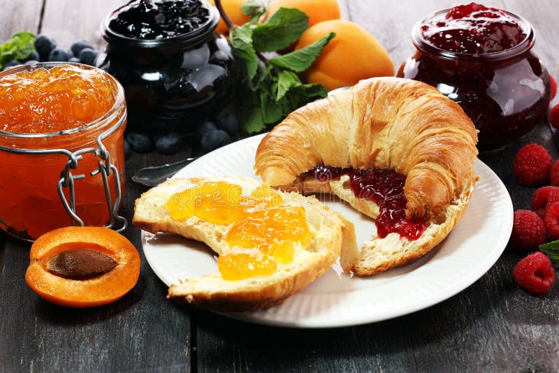 Croissants with Marmalade and Assortment of Jams, Seasonal Berries ...