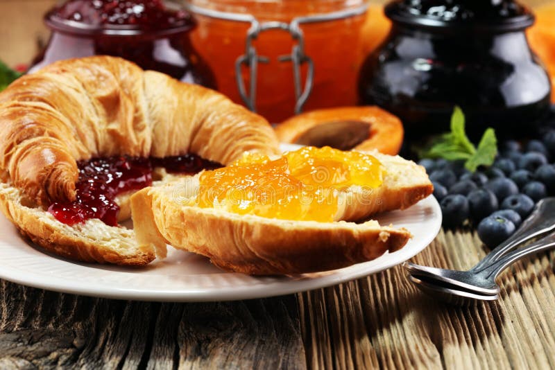 Croissants with Marmalade and Assortment of Jams, Seasonal Berries ...