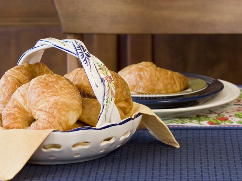 Croissants table setting royalty free stock photography Croissants table setting royalty free stock photography