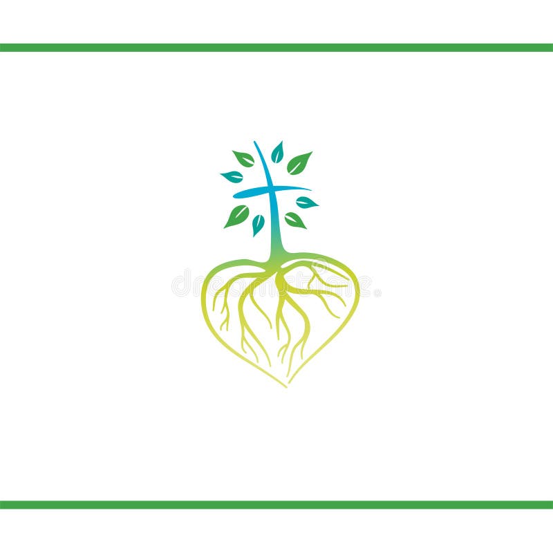 Croix comme un arbre avec des racines de forme de coeur Croix chrétienne De bonnes racines Modèle de conception du logo vectoriel illustration de vecteur Croix comme un arbre avec des racines de forme de coeur Croix chrétienne De bonnes racines Modèle de conception du logo vectoriel illustration de vecteur