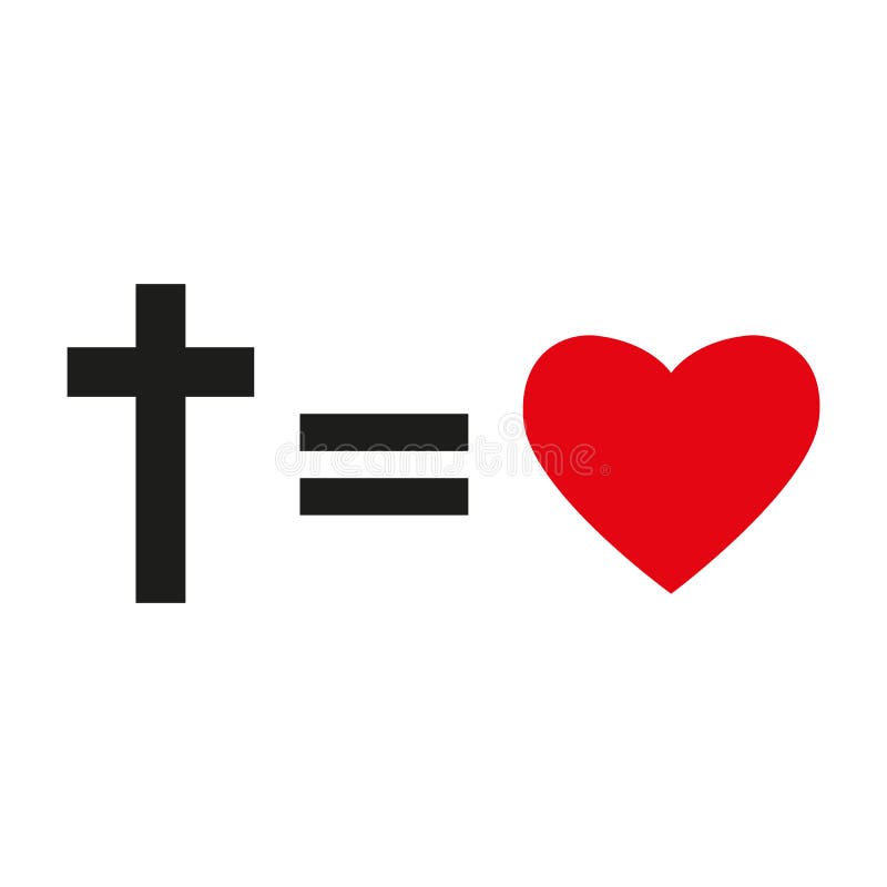 Croix et silhouette chrétiennes de coeur Symbole de l'amour chrétien d'isolement sur le fond blanc Illustration de vecteur Sym ch illustration libre de droits Croix et silhouette chrétiennes de coeur Symbole de l'amour chrétien d'isolement sur le fond blanc Illustration de vecteur Sym ch illustration libre de droits