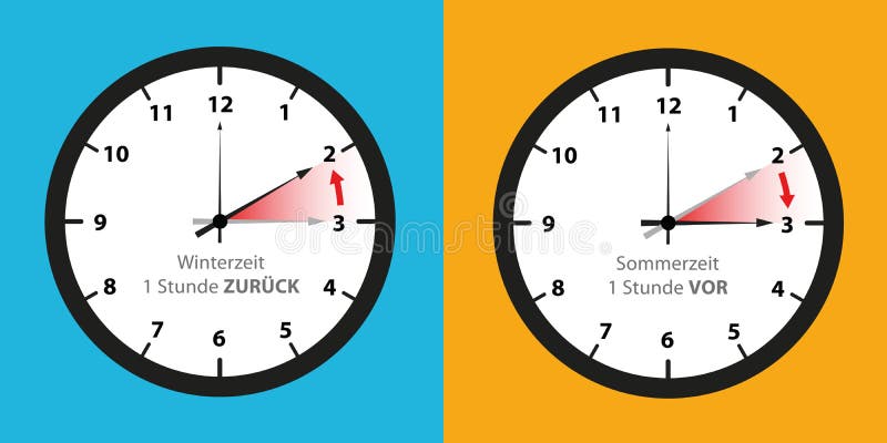 Cronometre o interruptor às horas de verão e ao grupo do tempo de inverno ilustração do vetor Cronometre o interruptor às horas de verão e ao grupo do tempo de inverno ilustração do vetor