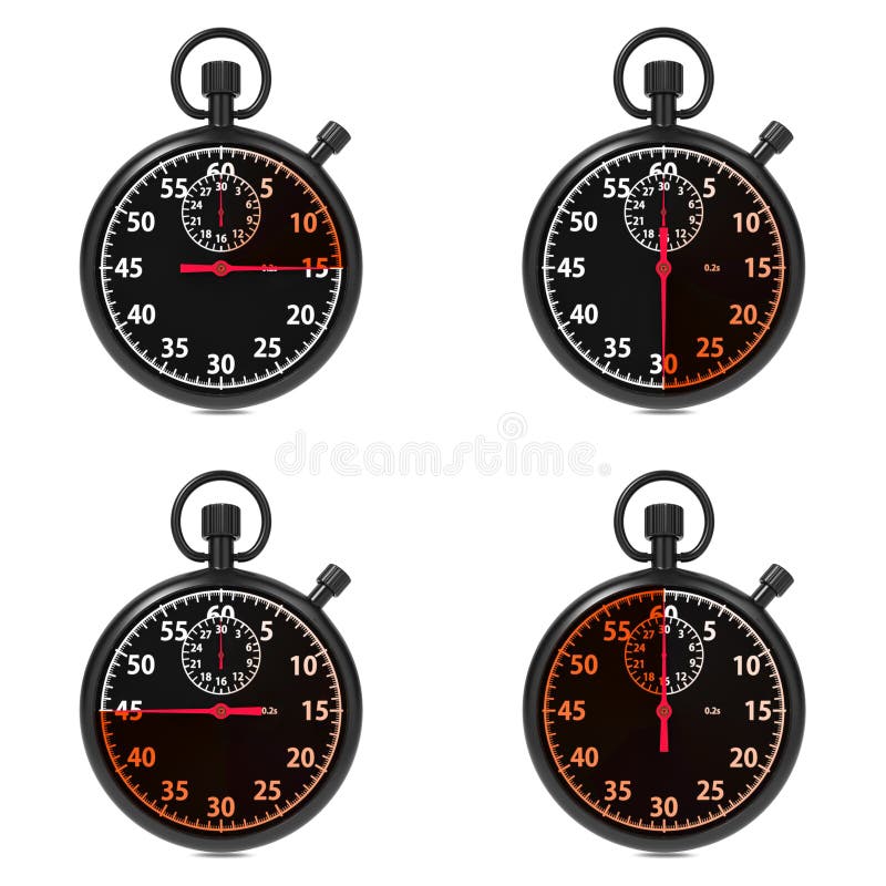 Cronómetro - contadores de tiempo rojos. Fije en blanco. ilustración del vector Cronómetro - contadores de tiempo rojos. Fije en blanco. ilustración del vector