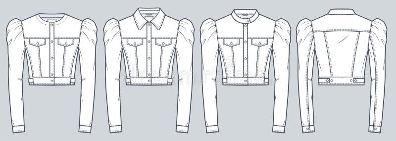 Illustrator Fashion Sketches Jacket Template 042  download